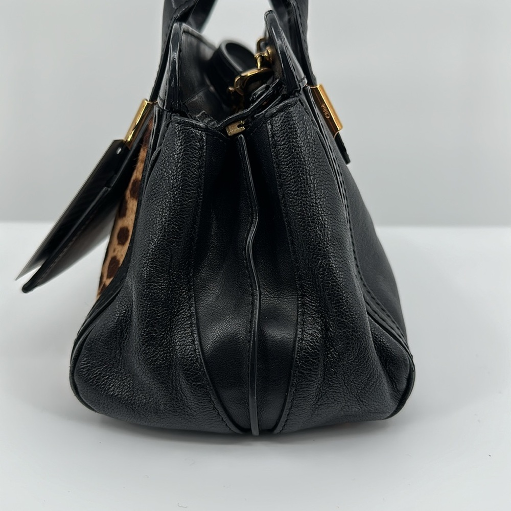 Authenticated Chloe Leopard Alice 2 Way Handbag- Black - Picture 6 of 17